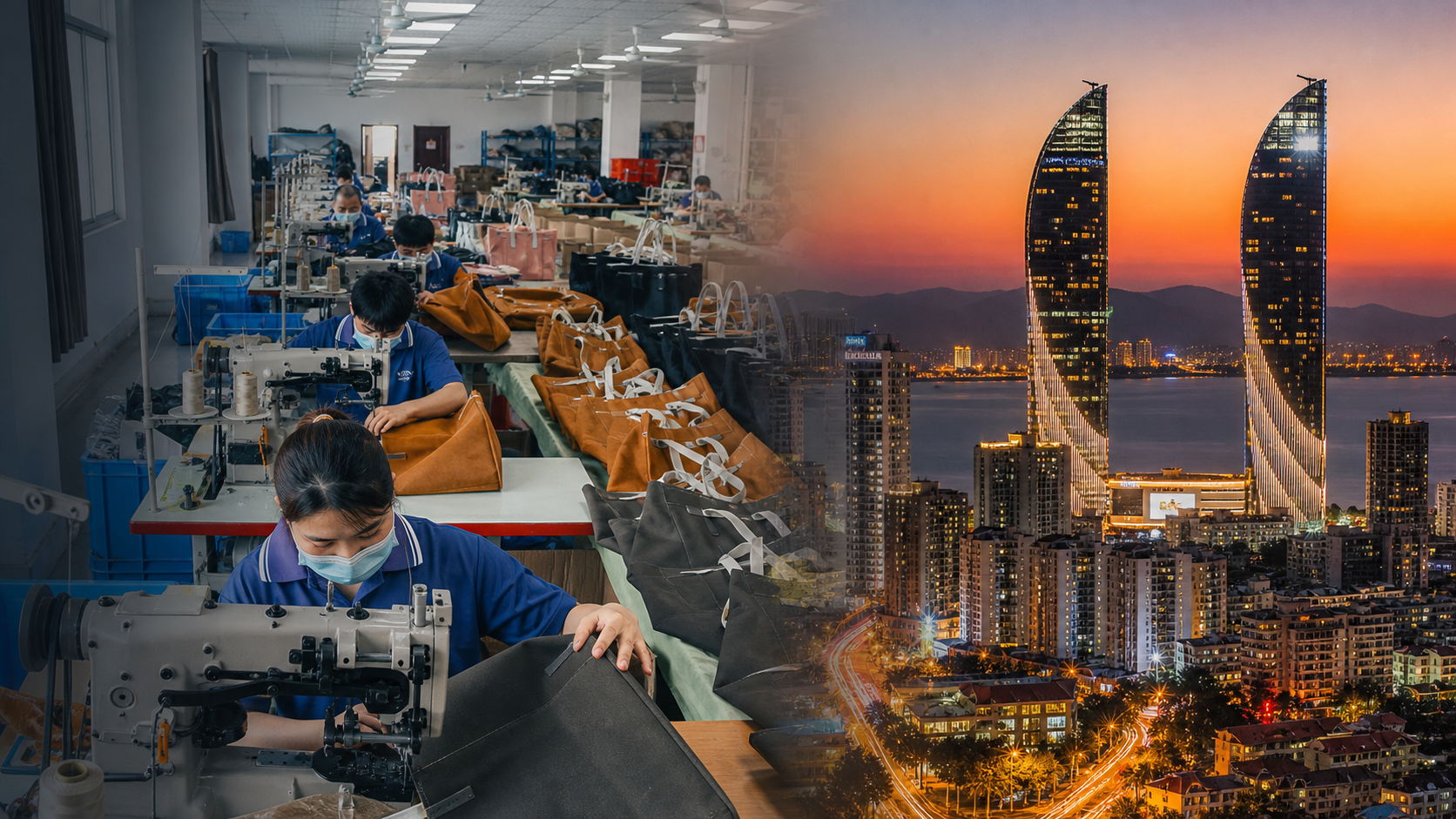 Bag workshop and Xiamen skyline hero image